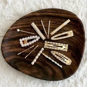Mixed Faux Pearl/Rimstone Hair Clips Bundle